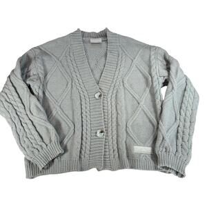 Taylor Swift TTPD gray cardigan. Size M, L. Cable knit. tortured poets dept.